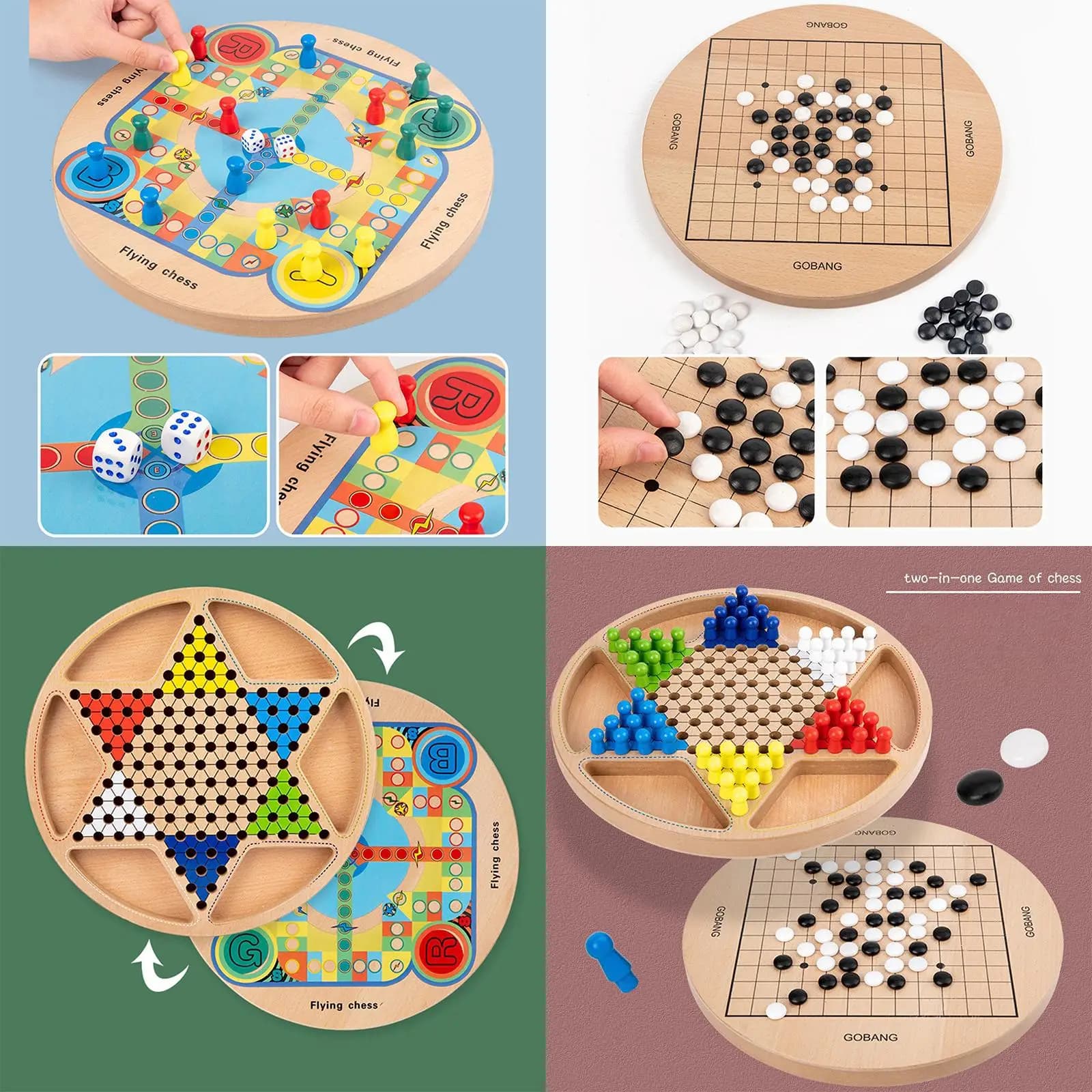 Mini Chess Set Jumbo Checkers Pegboard Wooden Board Game Kids for Family Thinking Games