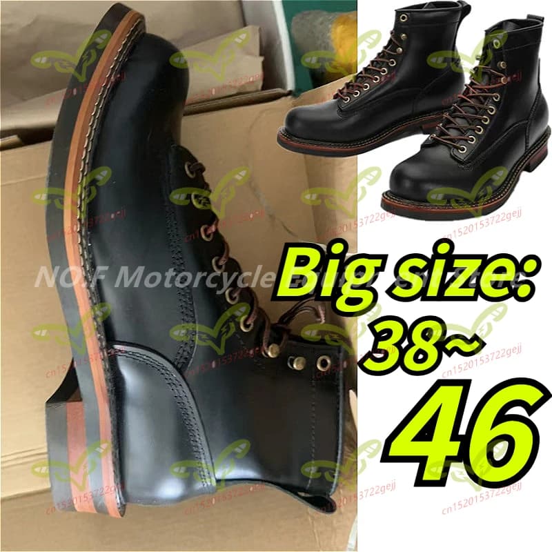 Hot Men's Motorcycle Riding Boots Retro Trend Casual Summer Outdoor Riding Women's Leather Shoes Hiking Boots Botas Para Moto