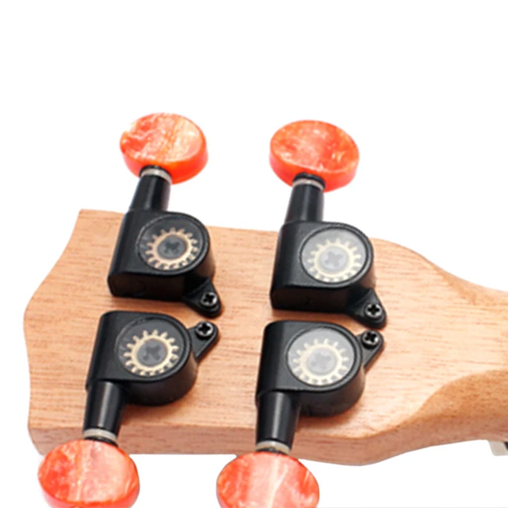 Meccaniche per accordatura per chitarra 2R2L con pulsante rosso per accordatura per sostituzione chitarra ukulele a 4 corde
