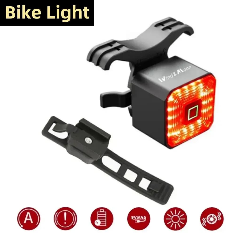 Fanale posteriore del freno posteriore della bicicletta intelligente MTB Road Bike luce di rilevamento del freno automatico SB ricaricabile IPX6 lampada di avvertimento a LED impermeabile