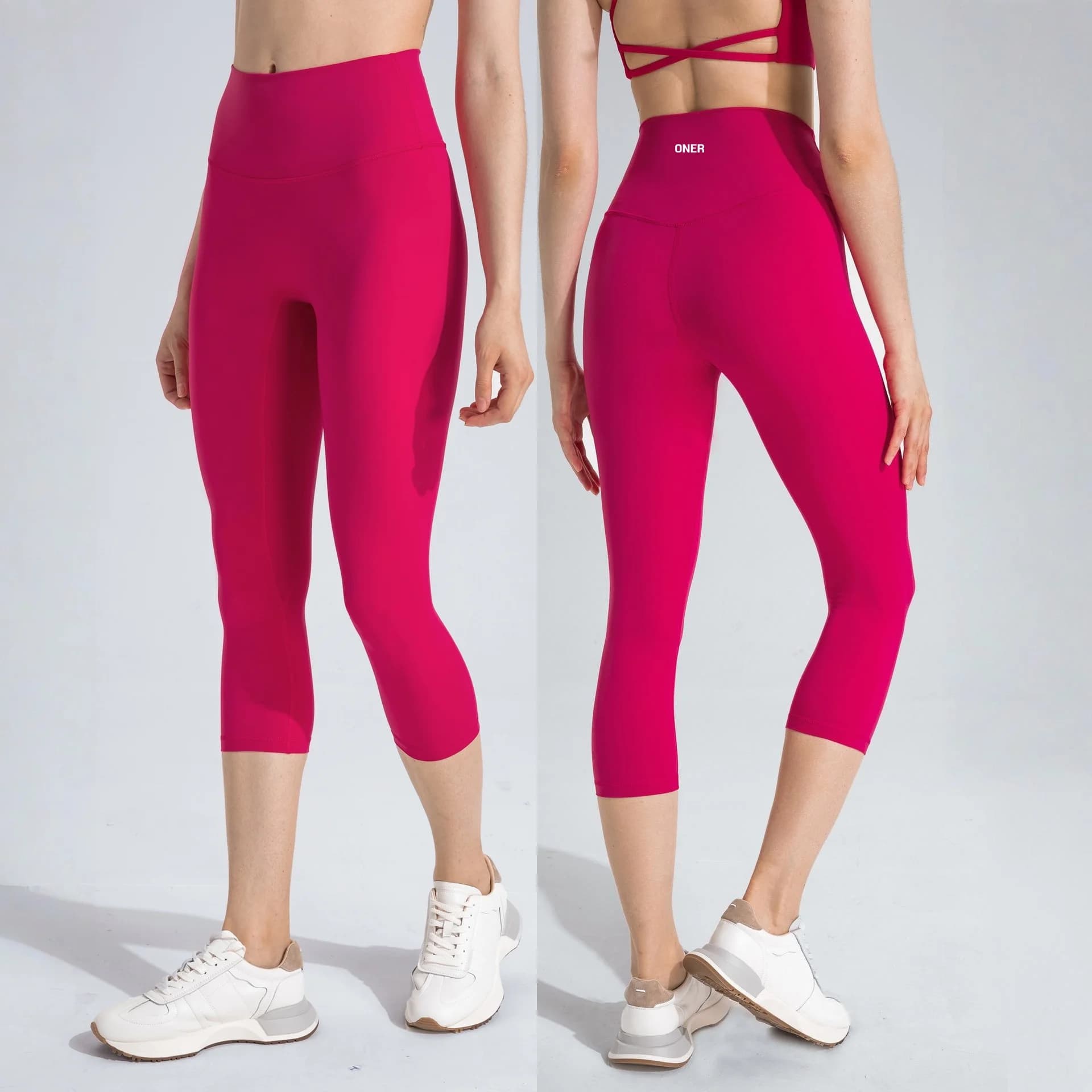 Leggings Capri da Yoga a Vita Alta 7/8 Effetto Nudo da Donna, con Controllo Pancia e Sollevamento Glutei, per Palestra, Pilates, Allenamento e Fitness