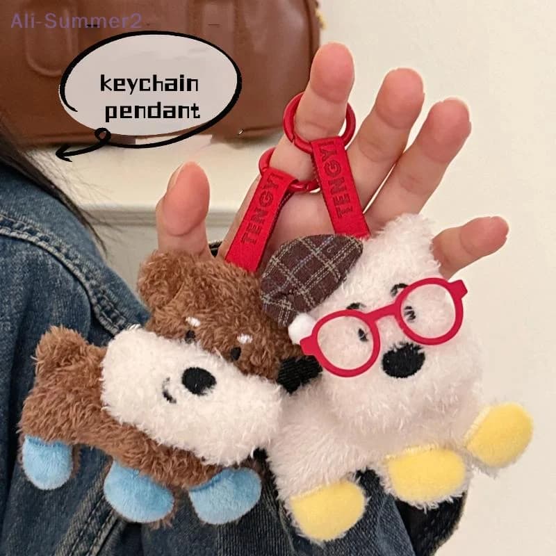 Creativo simpatico peluche cucciolo bambola ciondolo portachiavi Kawaii morbido peluche bambola giocattoli fascino zaino appeso decorazione accessori regalo