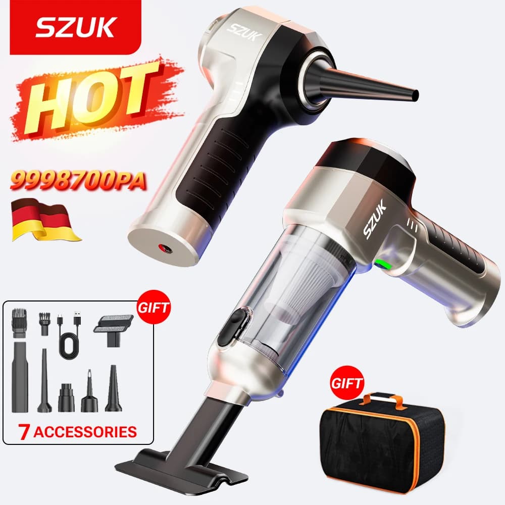 SZUK Aspirapolvere per auto Macchina per la pulizia ad aspirazione forte Cordless Handheld Wireless Cleaner Mini aspirapolvere portatile per auto
