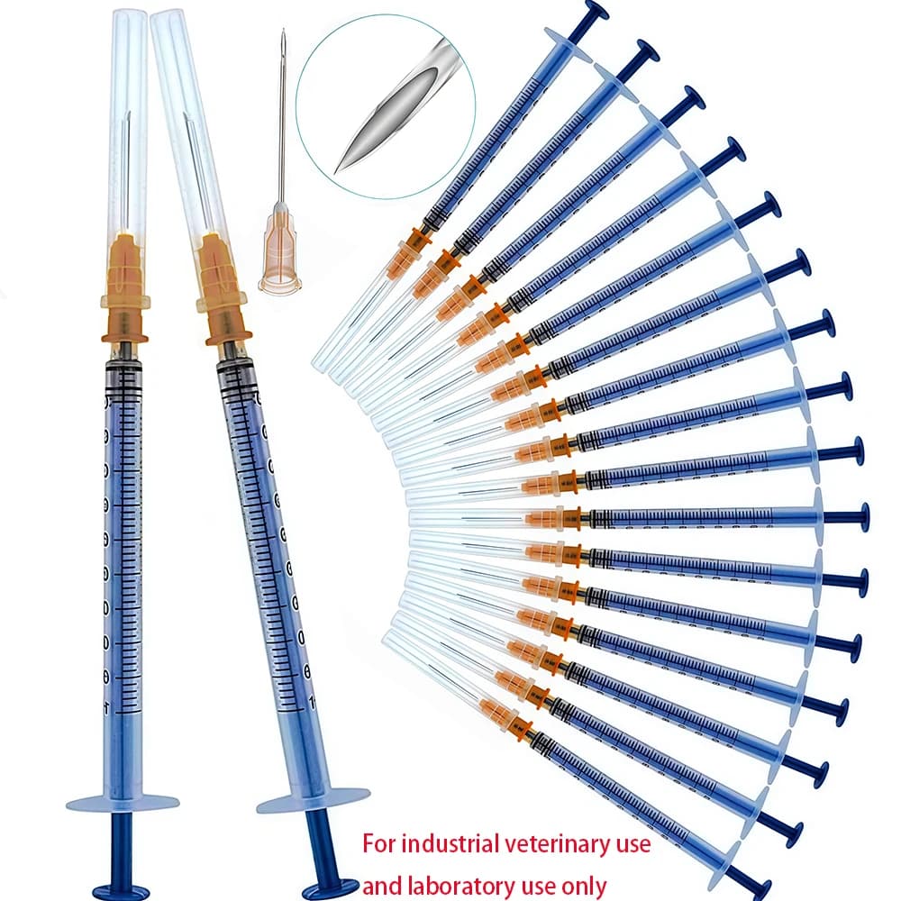 50Pcs Disposable 1Ml/Cc Lab Syringe with 1" Needle, Individually Sealed Package