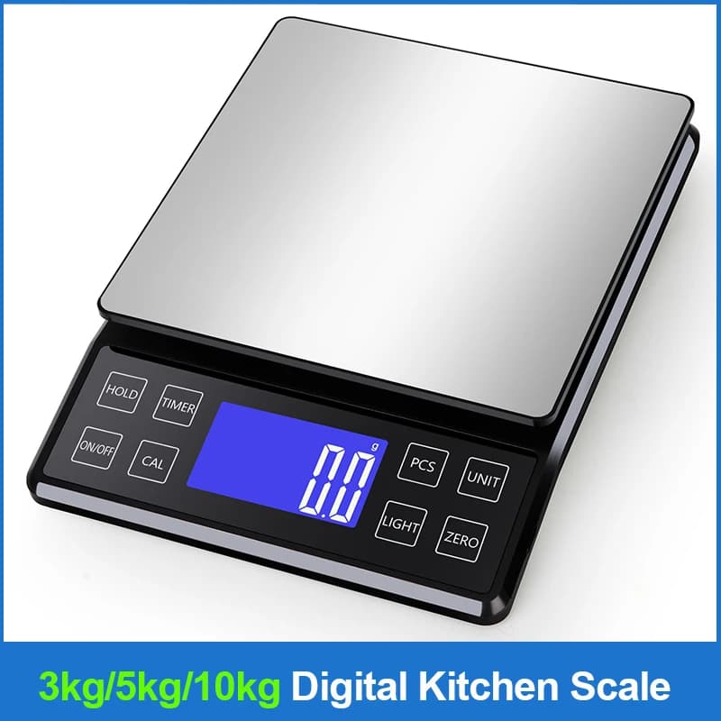 Digital Kitchen Scale Stainless Steel Weighing For Food Diet Postal Balance Measurement Electronic Precision LCD