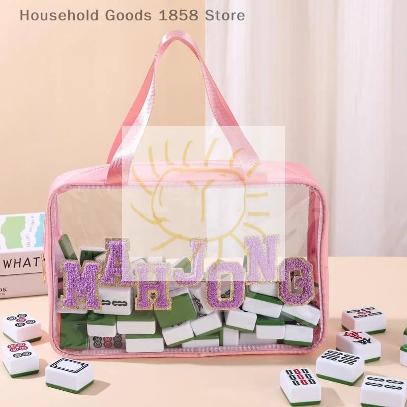 1pc Mahjong Borsa per piastrelle Impermeabile Grande Mahjong Portapiastrelle Custodia per organizer portatile per Studio aziendale Viaggi a casa Adulti Adolescenti