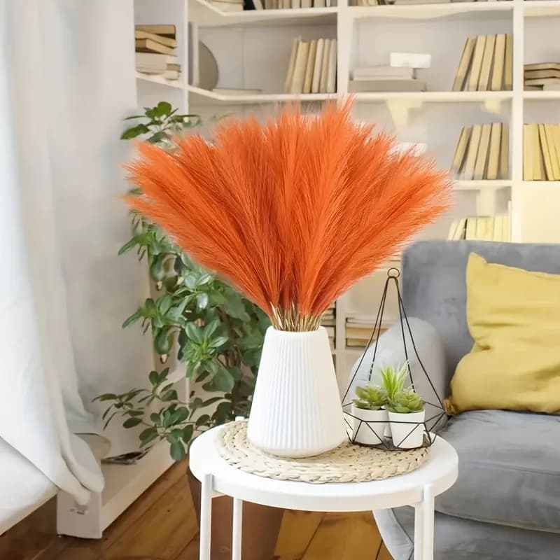 22-Pack Polyester Pampas Grass Stems - Artificial Faux Reed for Home Decor, DIY Bouquets, Wreaths & Wedding Decorations