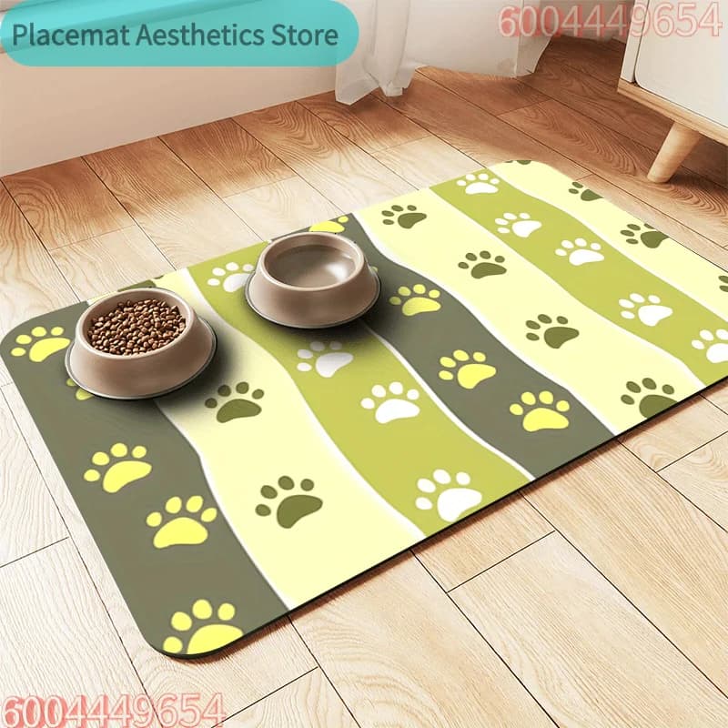 Tappetino Morbido Impermeabile per Alimentazione Animali Domestici, Antispruzzo, Assorbente, Antiscivolo, Durevole, Facile da Pulire per Cani e Gatti, Tappetino per Ciotole di Cibo e Acqua