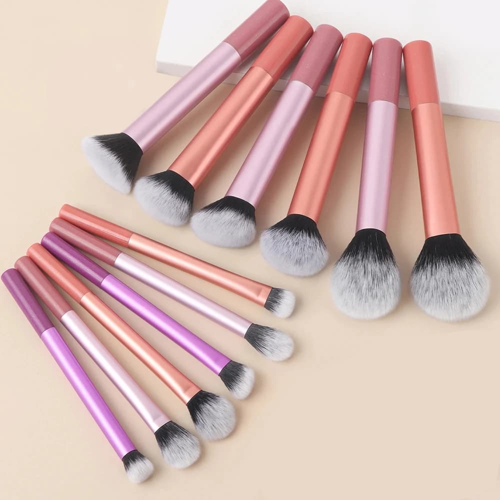 Kit di pennelli per trucco da 12 pezzi, pennelli per trucco con capelli sintetici morbidi, pennelli per fondotinta, fard, ombretto, strumenti per trucco cosmetico