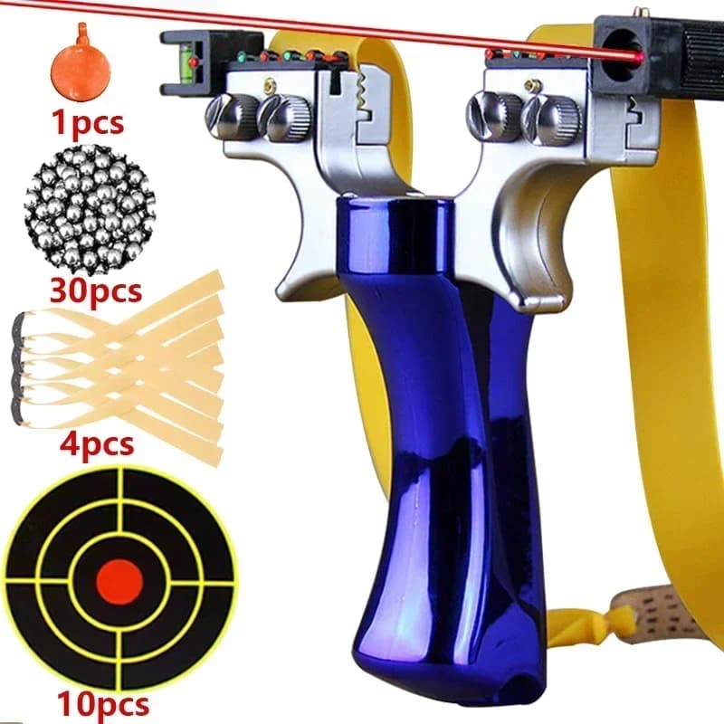 Elastico da tiro per caccia all'aperto Slingsshot a compressione rapida a doppia spirale a quattro colori con pacchetto di esercizi in carta bersaglio