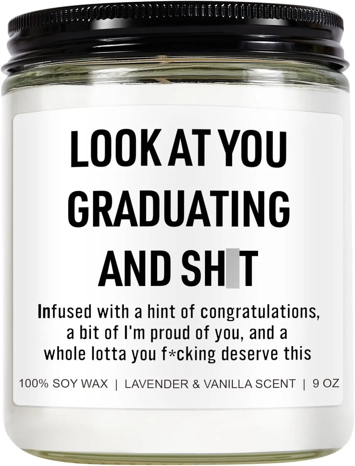 Candela Divertente per Laurea 2026, Regalo di Laurea per Lei e Lui, per College, Scuola Superiore, Master, Dottorato, 9 oz