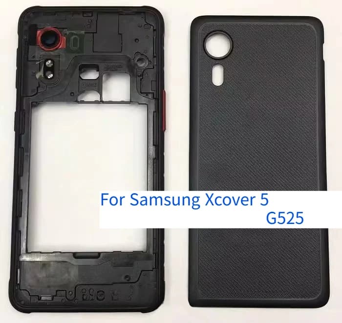 For Sam sung X cover5 G525 G525F Back Battery Cover Housing +Middle Frame +Rear Door With Camera Lens Replace