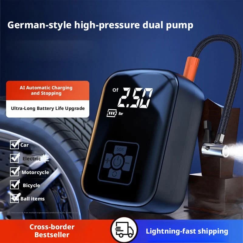 Car Tire Inflator Portable Air Compressor Wireless Electric Pump Auto Tyre Inflation for Sedan SUV Motorcycle Emergency Tool