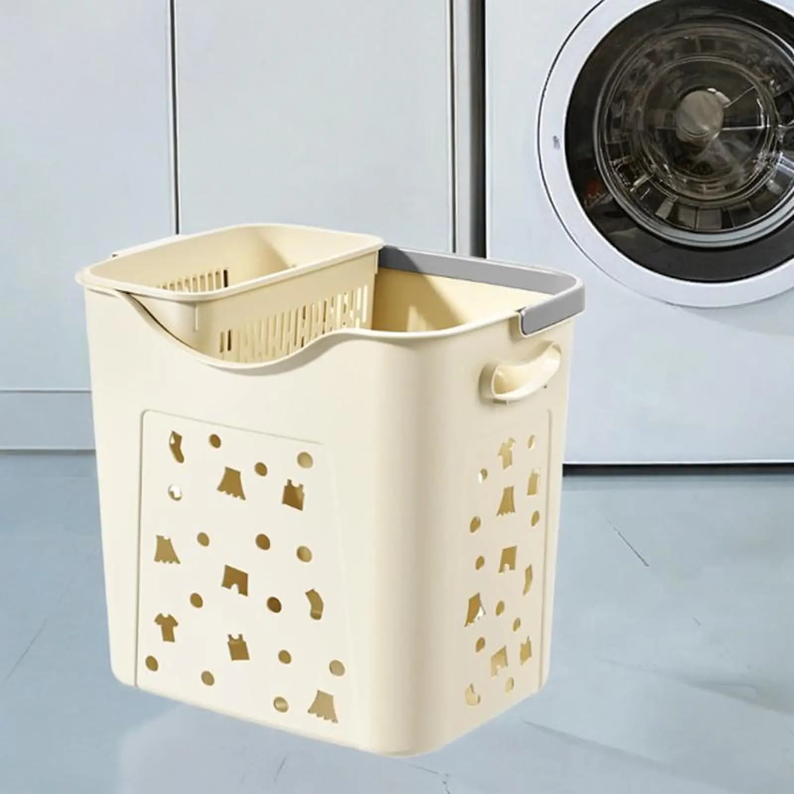 Laundry Basket Multifunctional with Handle Large Capacity Simple Organizer for Household Dorm Bed Sheets Blankets Underwear