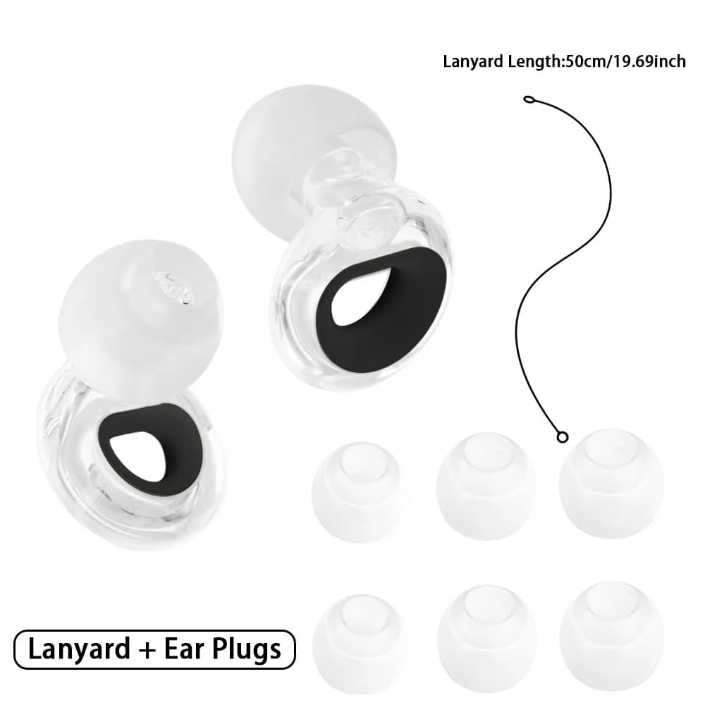 Swimming Silicone Ear Protector With Lanyard Noise-Reducing Earplugs Sound Insulation Cap Waterproof Washable for Children Adult