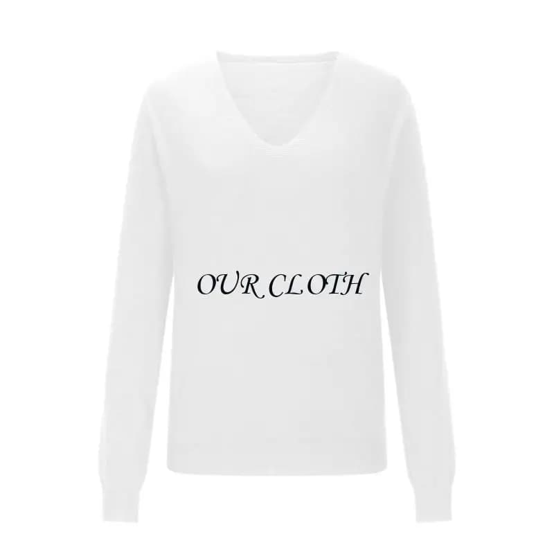 Maglione autunnale leggero lavorato a coste lavorato a maglia da donna a maniche lunghe con scollo a V, top caldo invernale, da