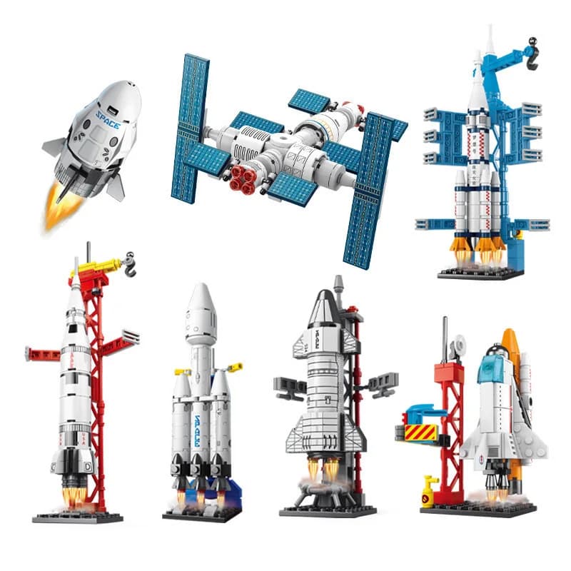 Building Blocks Space Rocket Center, Bricks Model Space Station Aerospace, Toys Fai-da-te Children's Aviation City