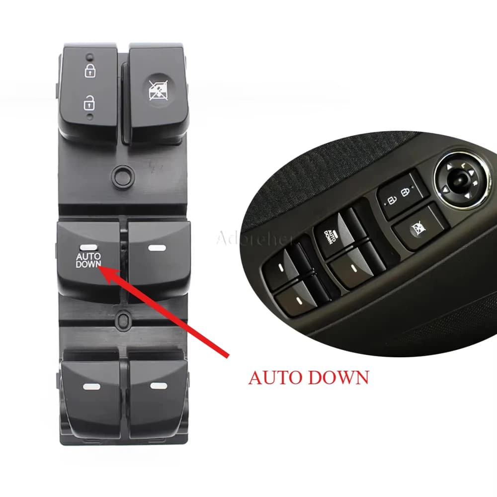 Compatibile per Hyundai Elantra 2012 2013 2014 2015 2016 93570-4V000 Set di pulsanti interruttori di comando alzacristallo elettrico