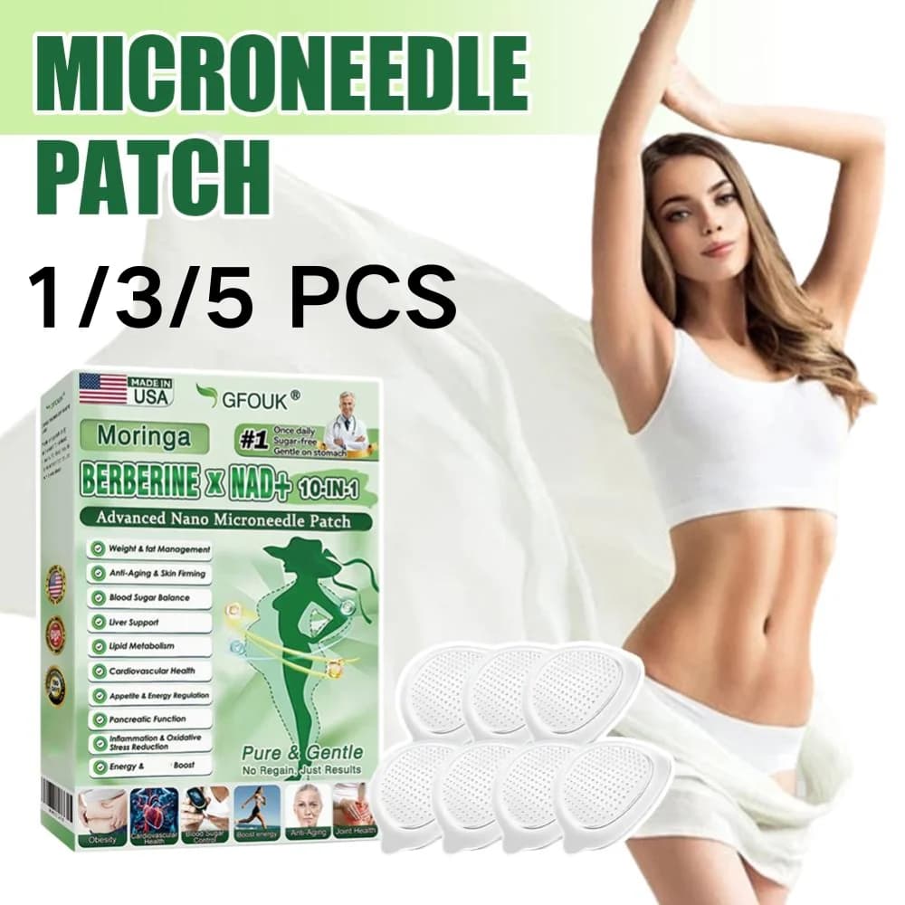 Cerotto Microneedle Nano 10-in-1 con Berberina e NAD+ Facile da Usare per la Gestione del Peso, Dimagrimento e Cura Quotidiana del Corpo