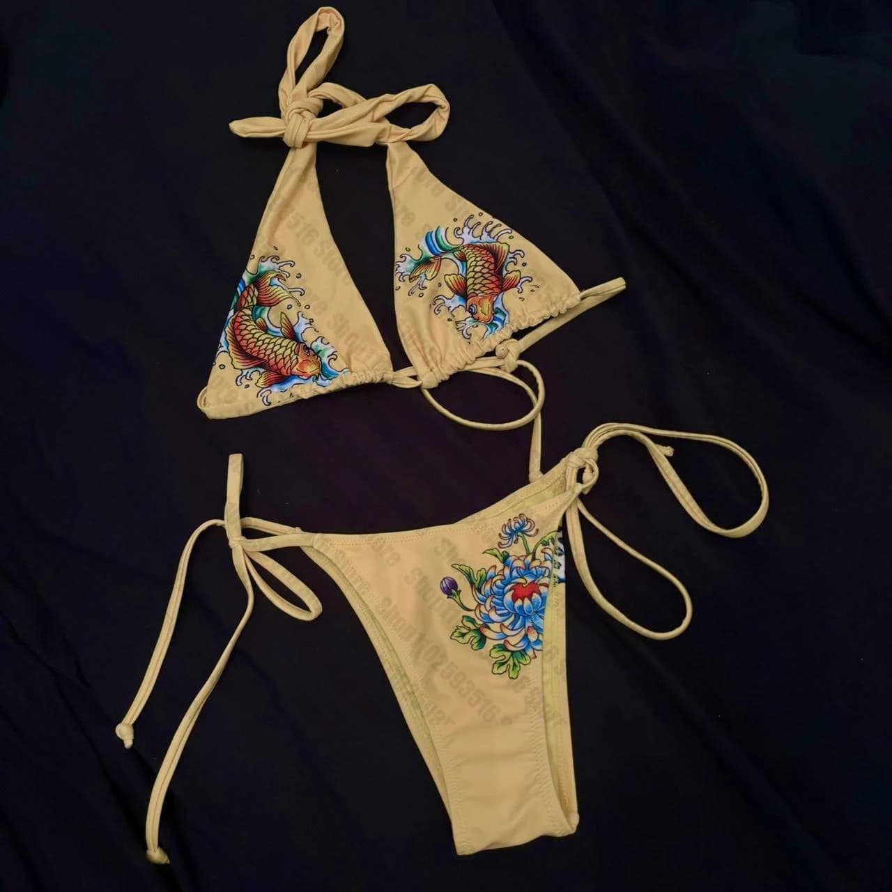 2024 swimsuit letter print bra padded Push-up thong two-piece swimsuits woman Sexy Bikini Set Beachwear women's swimsuit