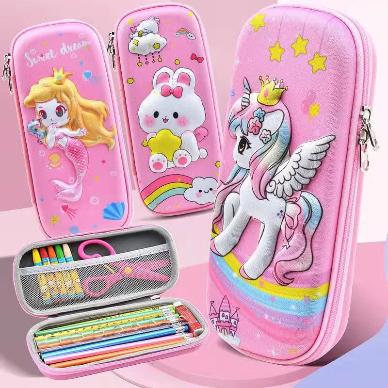 Astuccio per matite 3D Kawaii EVA Scatola per matite leggera impermeabile di grande capacità per borsa per cancelleria per forniture scolastiche per studenti