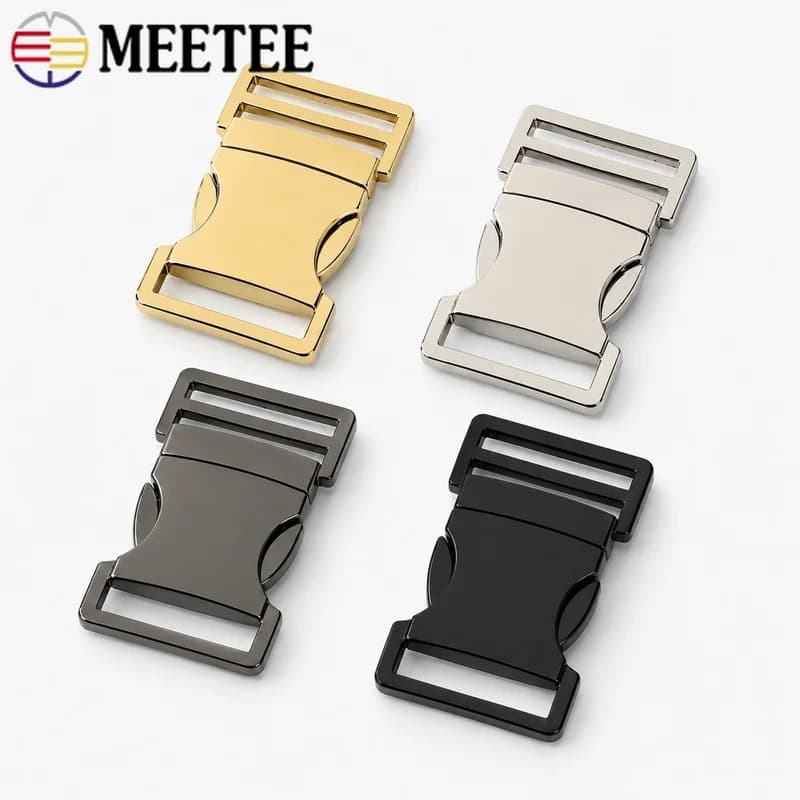 Meetee 2/5Pcs 20/25/32/38mm Zinc Alloy Metal Side Release Buckles for Backpack Strap Dog Collar Belt Fastener Clasp DIY Hardware
