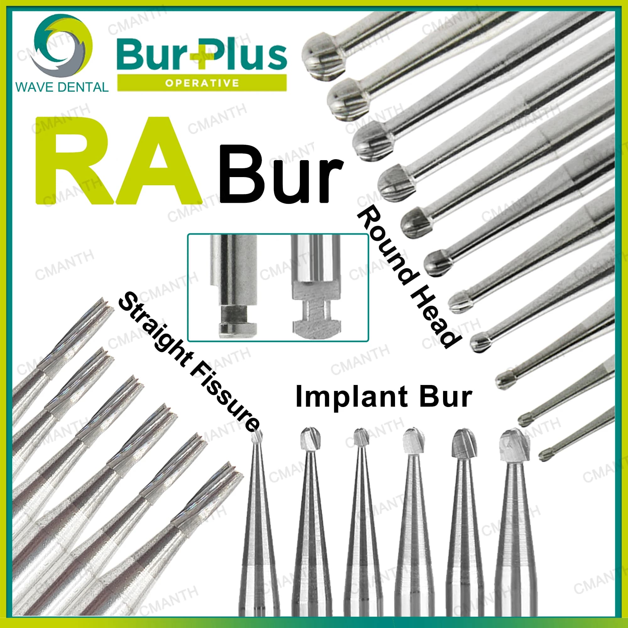 WAVE Dentale Carburo di Tungsteno Frese Fragole Rotondo Impianto Fresa RA 2.35mm Per Velocità Lenta Contra Angolo Manipolo Dentista Prodotto