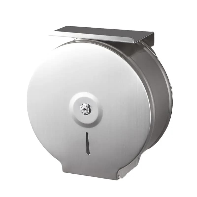 Portarotolo da parete B52C in acciaio inossidabile da 9 pollici, dispenser per rotoli jumbo con ripiano per uso commerciale, colore argento