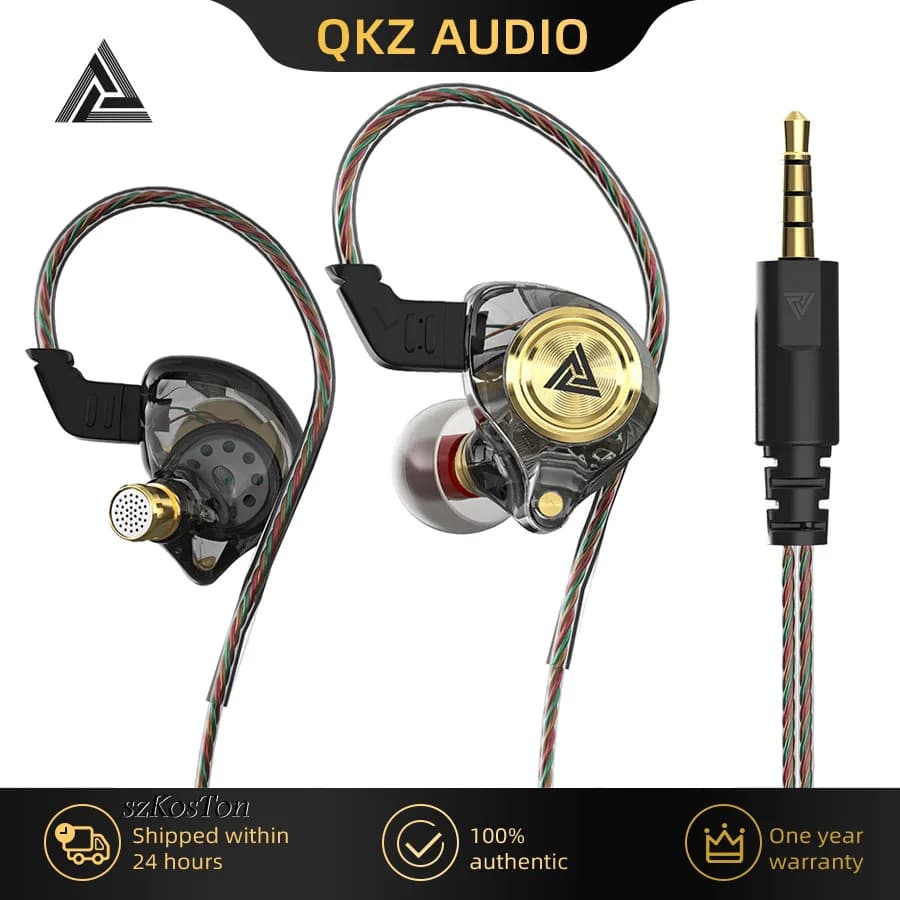 QKZ AK3 FiLe Bass Wired Headphones HiFi Music Headphones Dynamic Stereo with Noise Cancellation for Sports Earphones