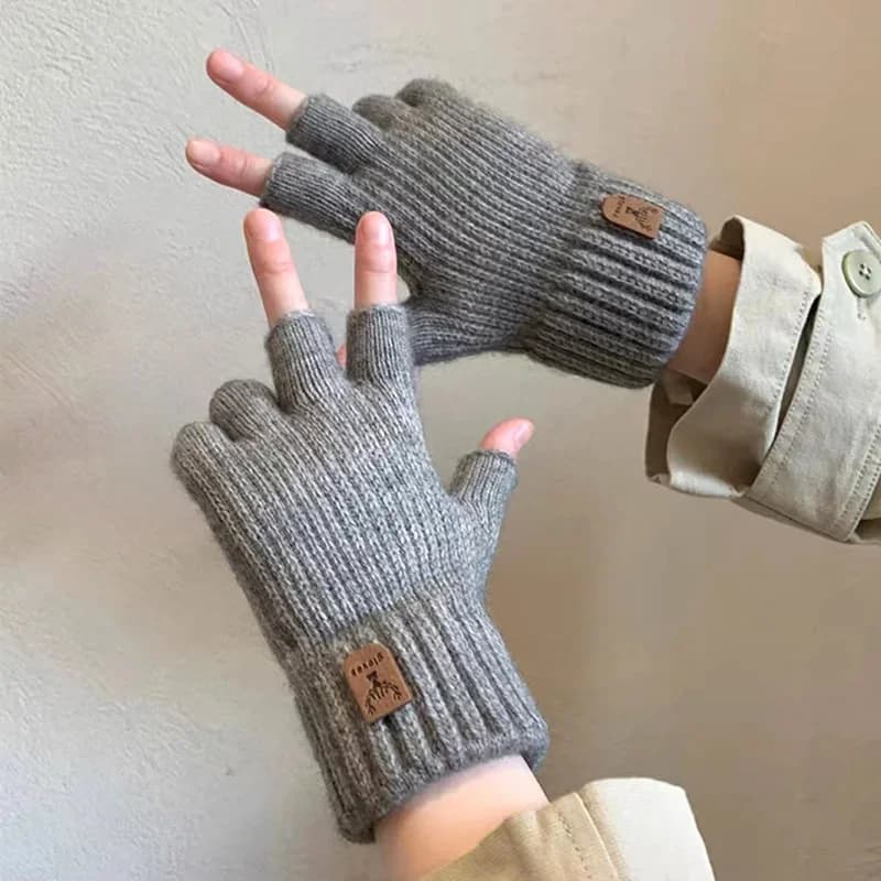 Guanti Mezze Dita per Uomo e Donna, Primavera Autunno, in Maglia Elastica Calda Senza Dita per Ciclismo, Guida, Digitazione, Uso Quotidiano all'Aperto