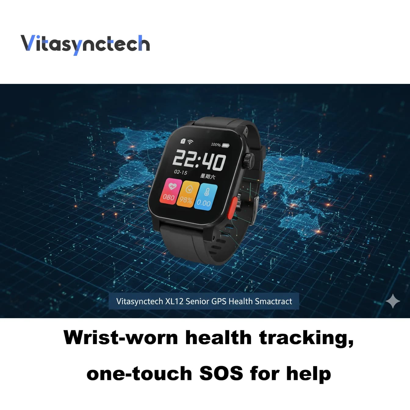 new Elderly Safety Smartwatch with 4G GPS SOS Call | Fall Detection Blood Pressure Heart Rate Monitor for Seniors Daily Health C