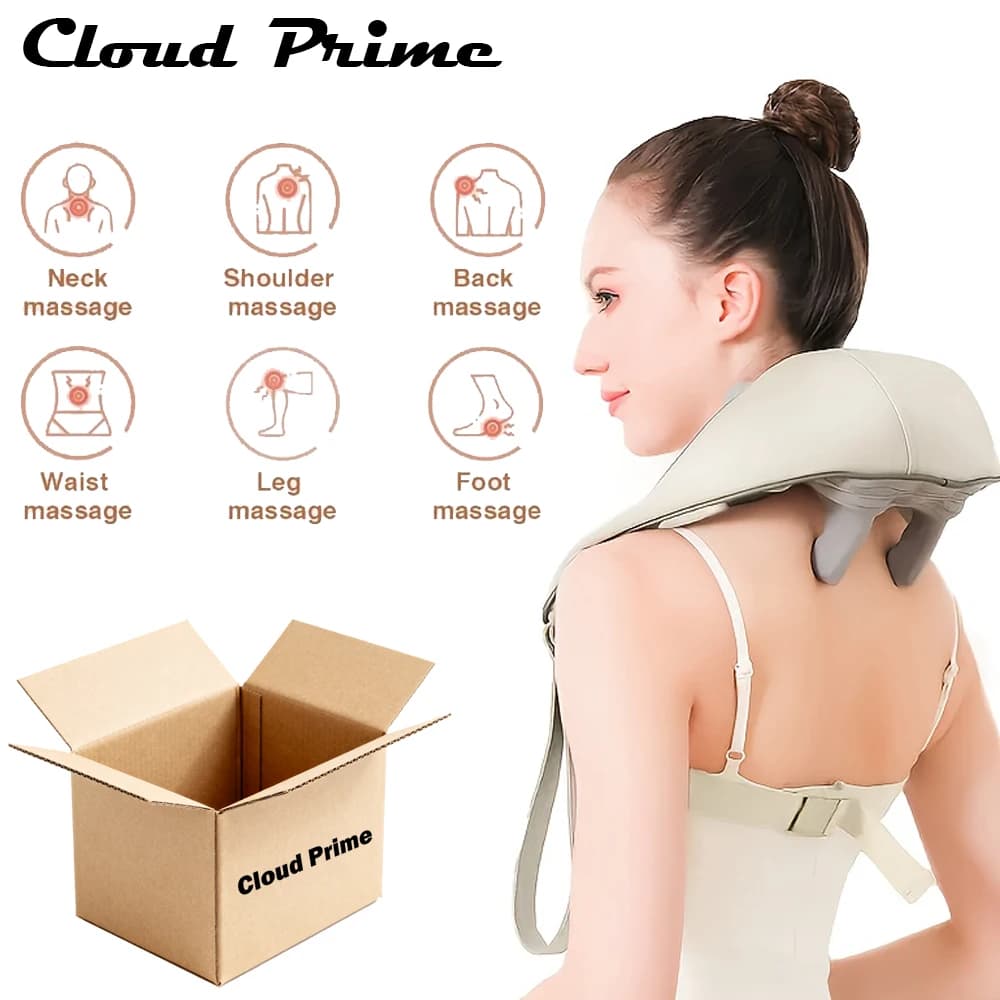 6D Neck And Shoulder Massager, USB Rechargeable Portable Neck And Shoulder Massager, Ergonomic Design for Back, Legs, Shoulder