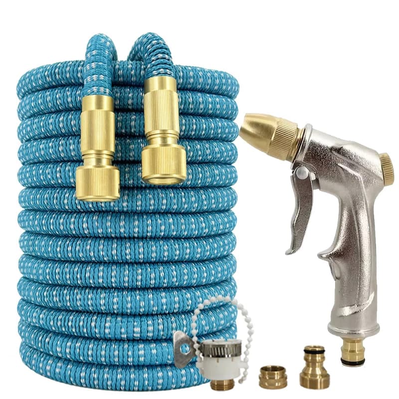 High Quality Flexible Expandable Garden Water Pipe, High-Pressure Nozzle, Spray Gun, Car Washing Pipe, Garden Hose, 25-125FT