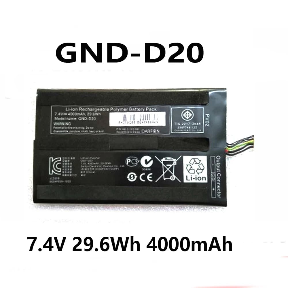 GND-D20 7.4V 29.6Wh 4000mAh Laptop Battery For Gigabyte CF1 CF01 CF2 CF3 S1080 S1081 S1082 Tablet PC Series