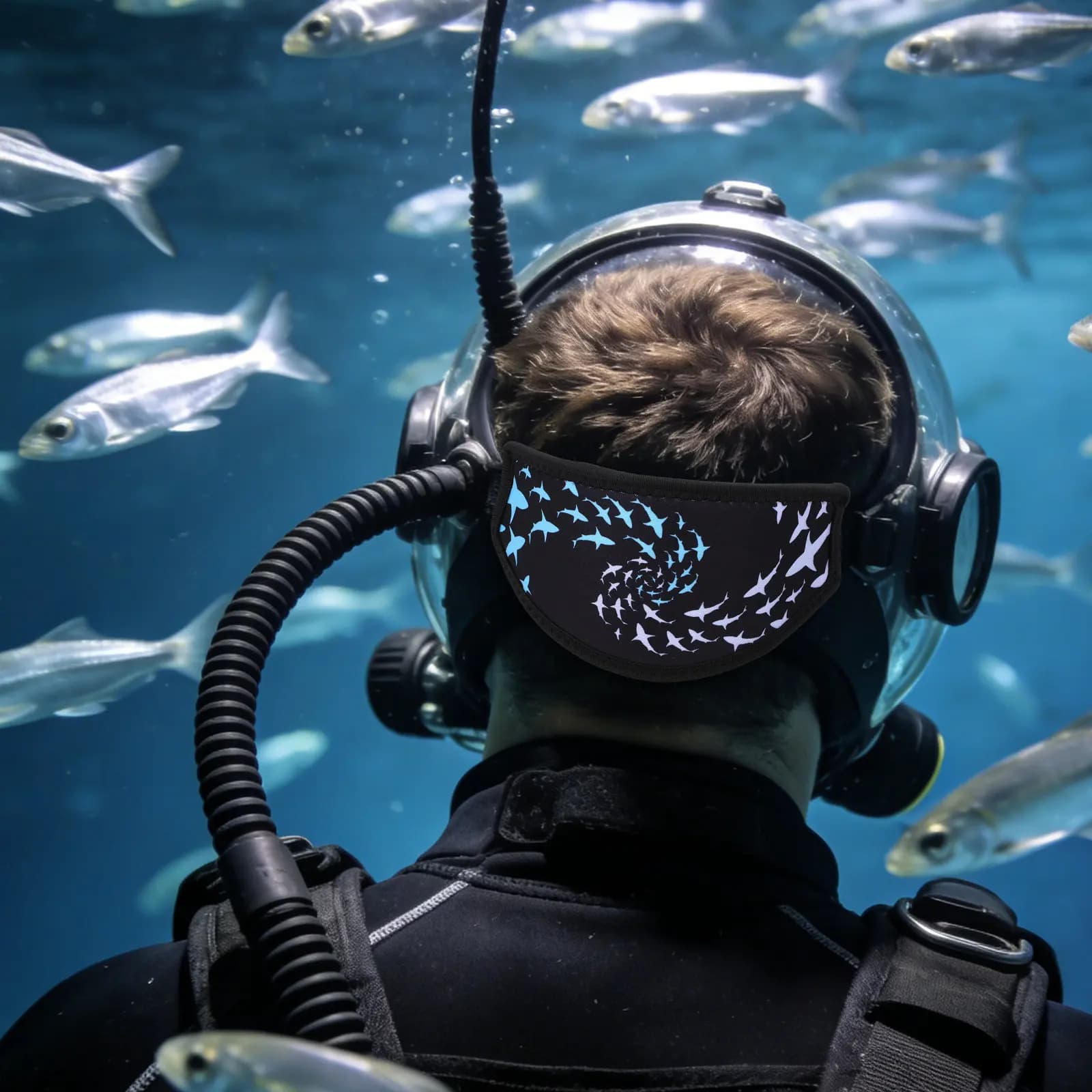 Maschera Subacquea a Doppio Strato con Cinturino Anti-Groviglio, Design Anti-Appannamento, Accessori per Nuoto e Snorkeling