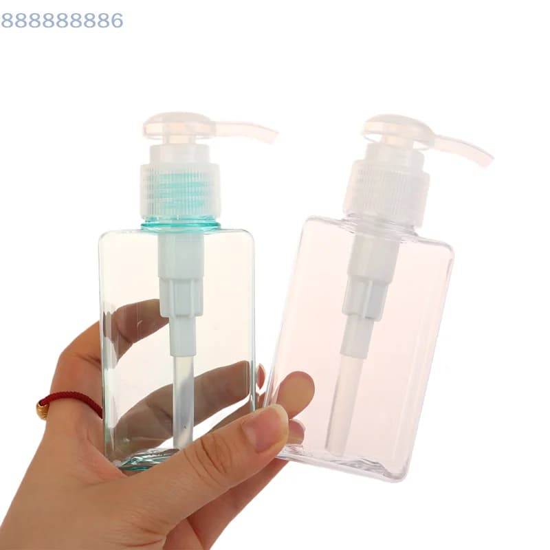 Dispenser di Sapone da Viaggio con Pompa per Bagno, 100ml, Bottiglia Quadrata Portatile per Sapone Liquido e Shampoo