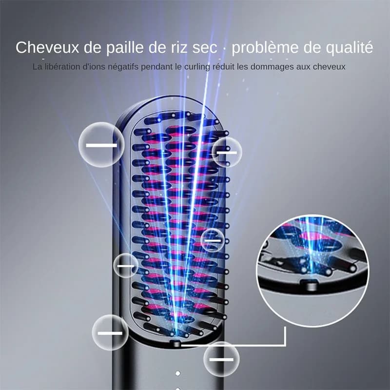 Low price event of great value! 2025 Last comb to smooth hair wireless, care for hair with negative ions, does not hurt hair, recharge type C, comb to smooth and curl your portable hair for double purpose