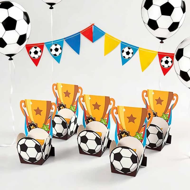 10/20 Pezzi Scatole Regalo a Tema Calcio per Bambini, Confezioni per Dolci e Caramelle per Feste di Compleanno
