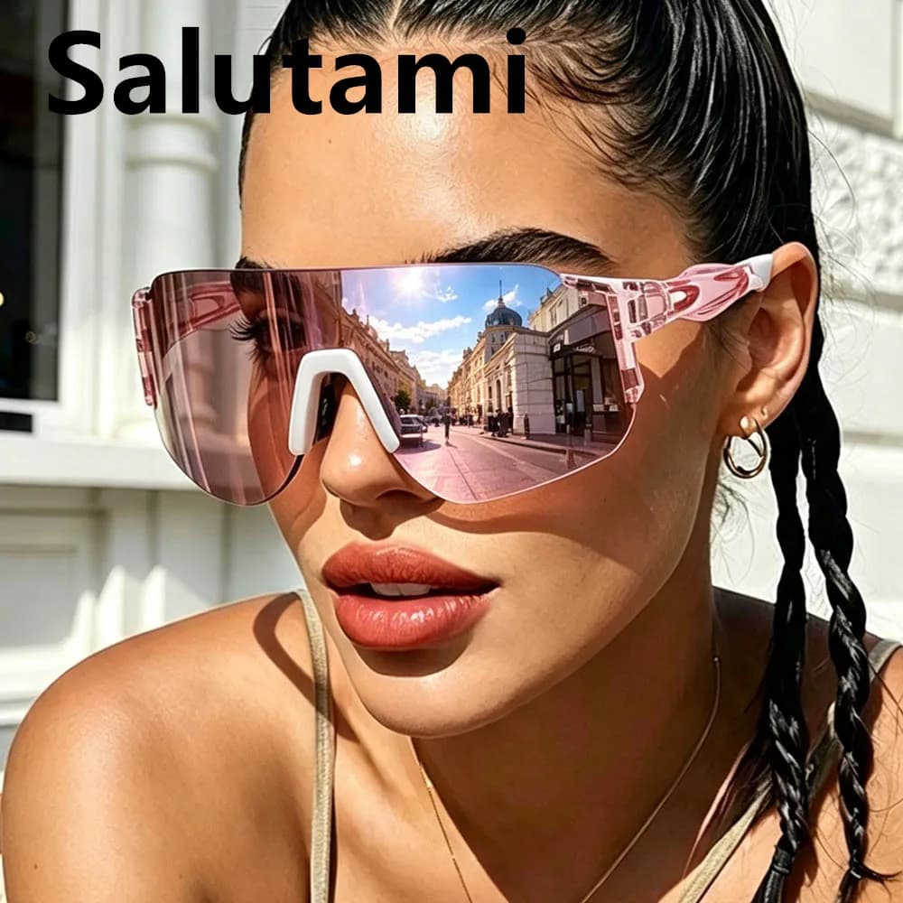New One Piece Ski Big Sunglasses Women Men Outdoor Sun Glasses Driving Eyewear Sport Male Riding Goggles Large Protective Shades