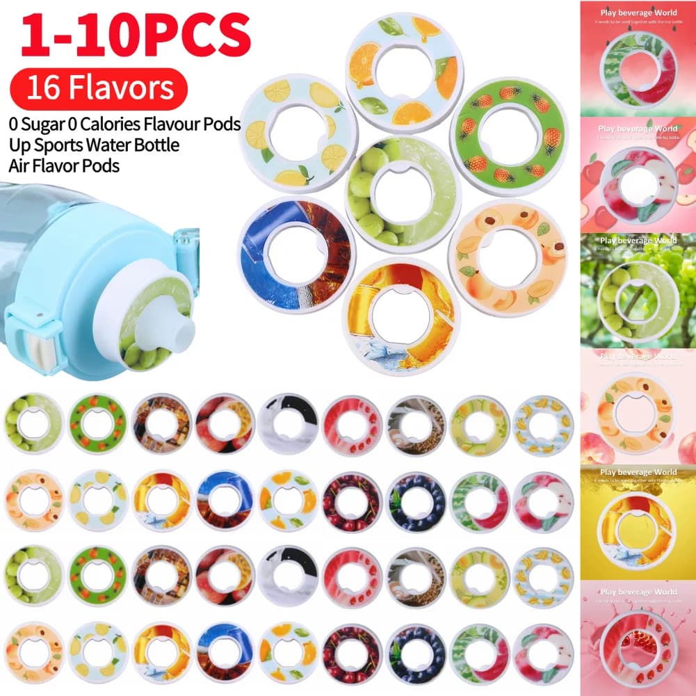 1-10PCS Fragrant Baccelli Aroma Pod Air Perfume Fruit Flavor Pod 0 Sugar Up Sports Water Bottle Air Flavor Pod for Drinking Bottle
