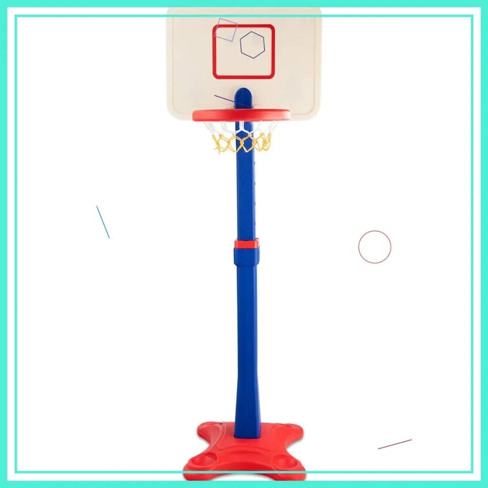 Adjustable Children's Basketball Basket Set with Stable Base, Portable Indoor and Outdoor Toy for Kids and Kids