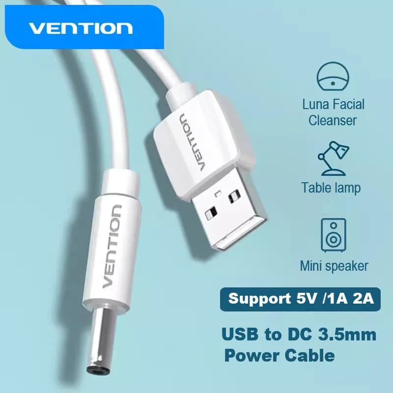 Vention cavo di alimentazione da USB A DC 3.5mm USB A maschio A connettore Jack 3.5 adattatore per caricabatterie di alimentazione 5V per ventola cavo di alimentazione HUB USB