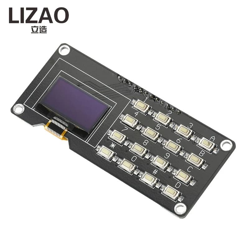 Modulo Display OLED LIZAO da 0,96/1,3 Pollici con Tastiera 4x4, Driver SSD1106/SSD1315, Pulsanti a 16 Pin per Progetti Arduino