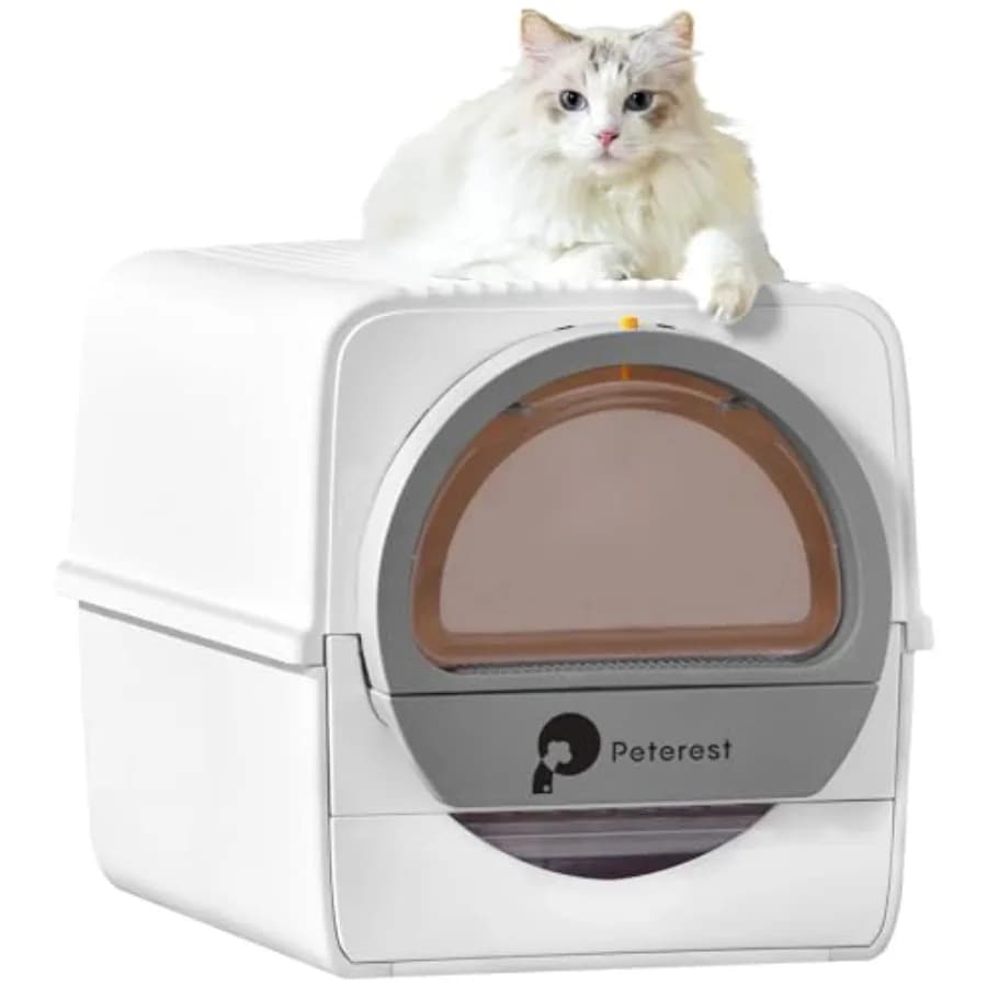 Lettiera per Gatti Semi-Automatica Autopulente per Gatti Numerosi con Coperchio Anti-Odore, Design Grande e Facile da Pulire