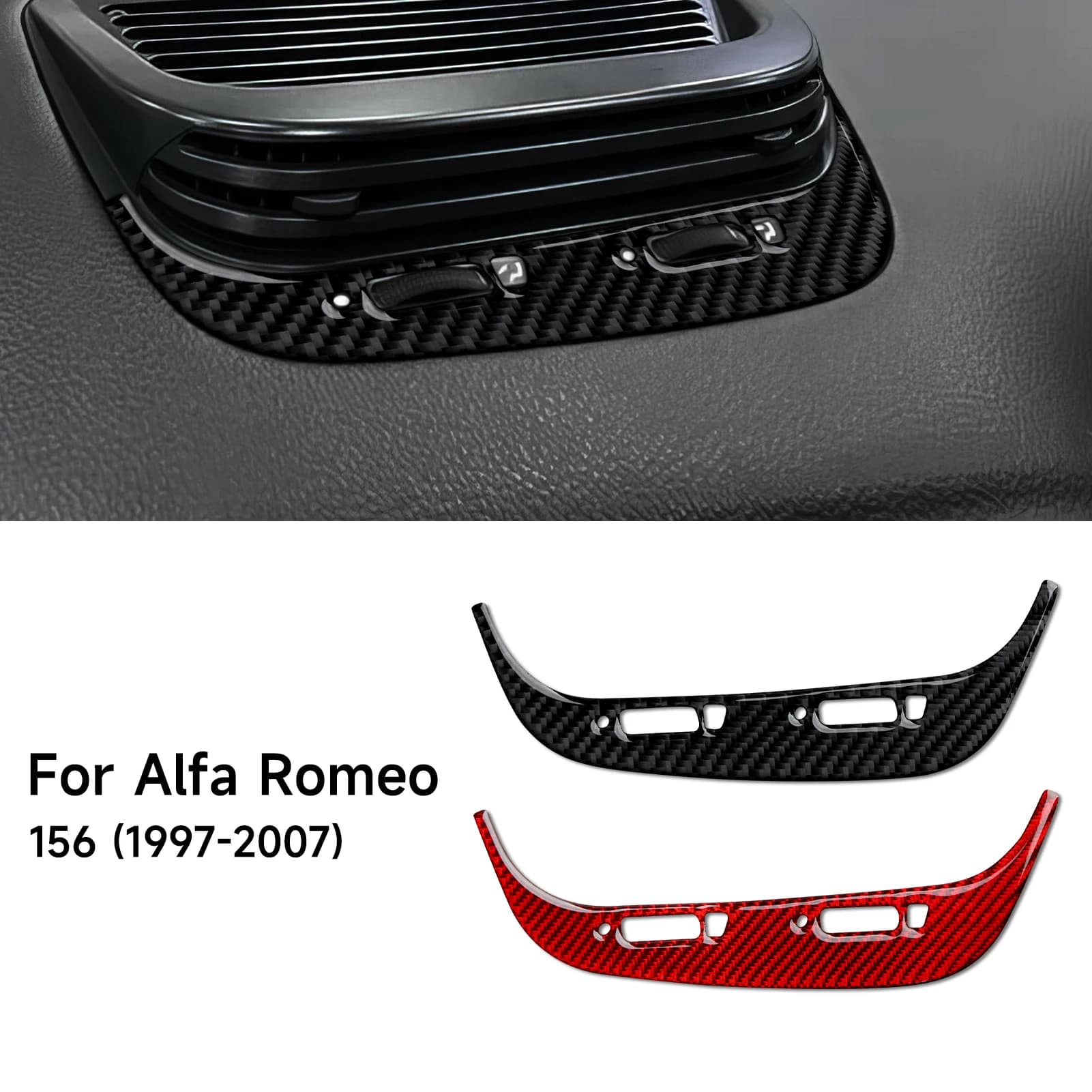 Pannello di uscita aria console centrale auto Adesivo interno in morbida fibra di carbonio per Alfa Romeo 156 (1997-2007) Accessori di rivestimento