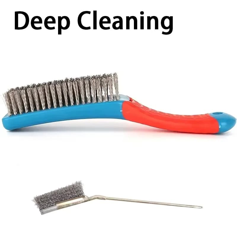 Stainless steel bristles for heavy duty with plastic handle for rust, handling waste, dirt and paint with deep cleaning