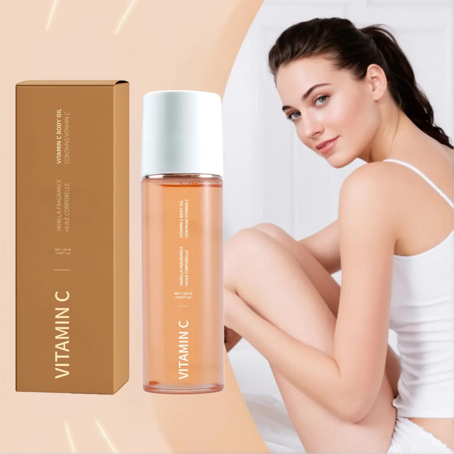 120 ml body oil for women and men Vanilla scented moisturizing serum Verve for bright skin Hydrating after shower