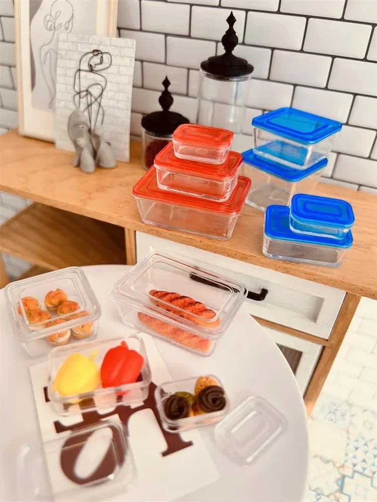 4 pezzi mini contenitore carino frutta e verdura casa delle bambole in miniatura cibo snack scatola di frutta per accessori per bambole barbie blyth