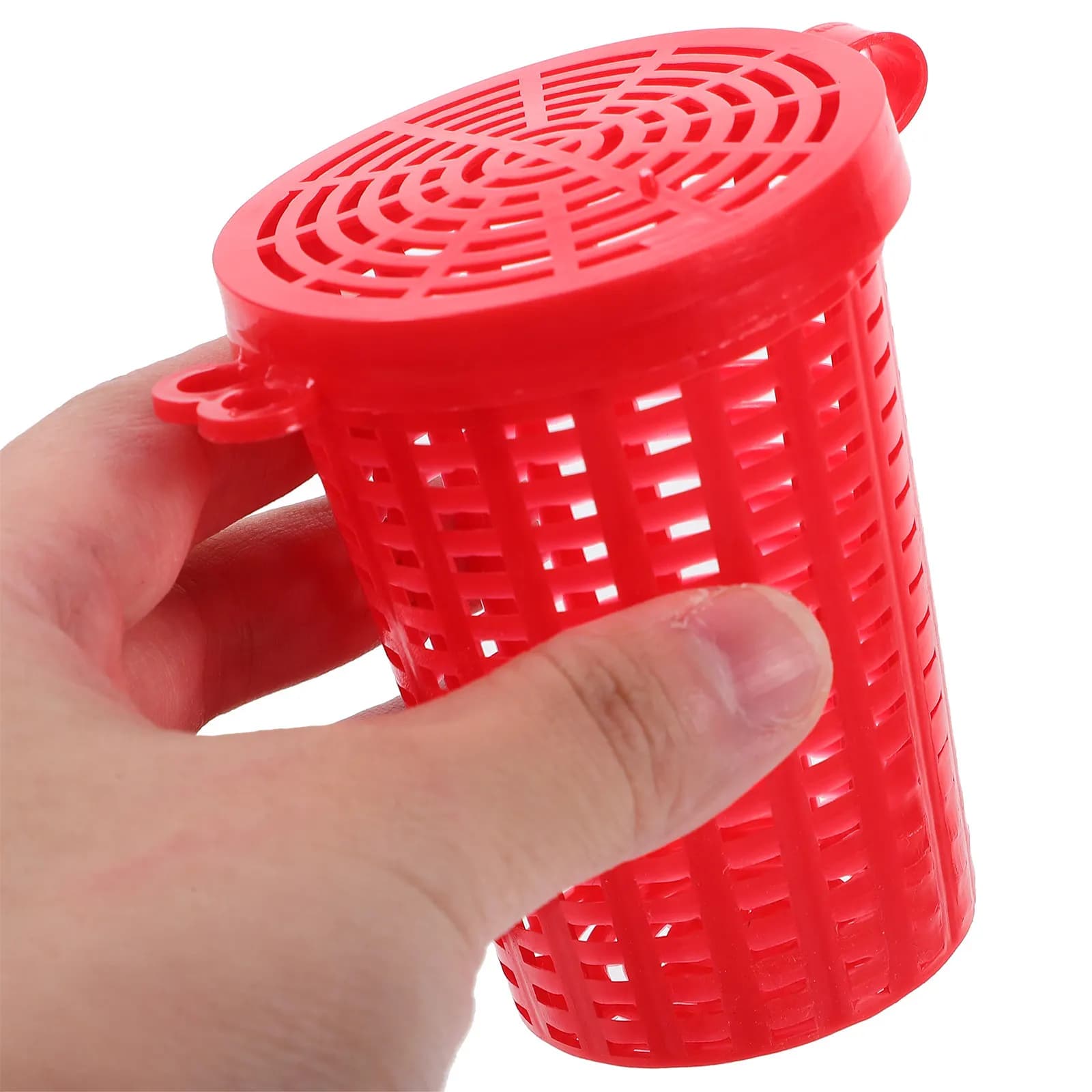10 Pezzi Contenitore per Esche da Carpa con Design Cavo, Robusto in Plastica, Coppa per Esche, Attrezzatura da Pesca per Esterni, Colore Rosso, Trappola per Esche da Pesca, Gamberetti