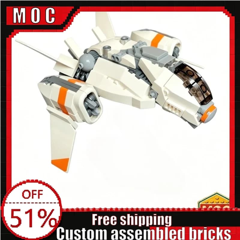334 Pezzi MOC Modello di Astronave Sci-Fi dei Crociati, Blocchi da Costruzione Fai-da-Te, Giocattoli Educativi, Collezione Creativa, Regali da Esposizione